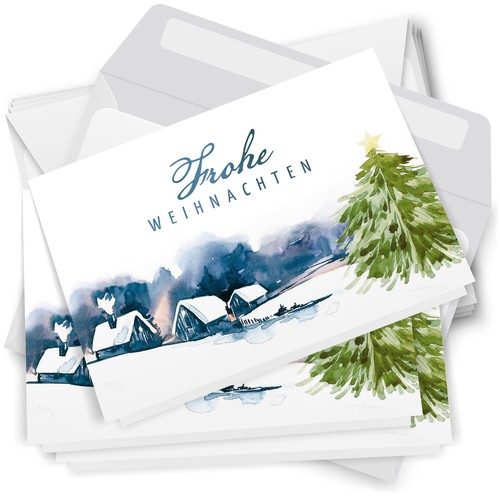Weihnachtskarten mit - 10,