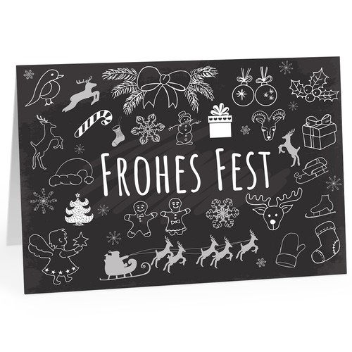 Große weihnachtskarte - große, a4