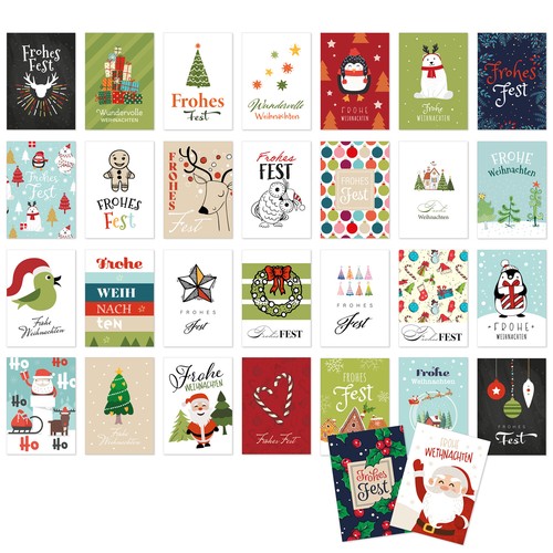 Weihnachtskarten set mit - weihnachtskarten-set, 30